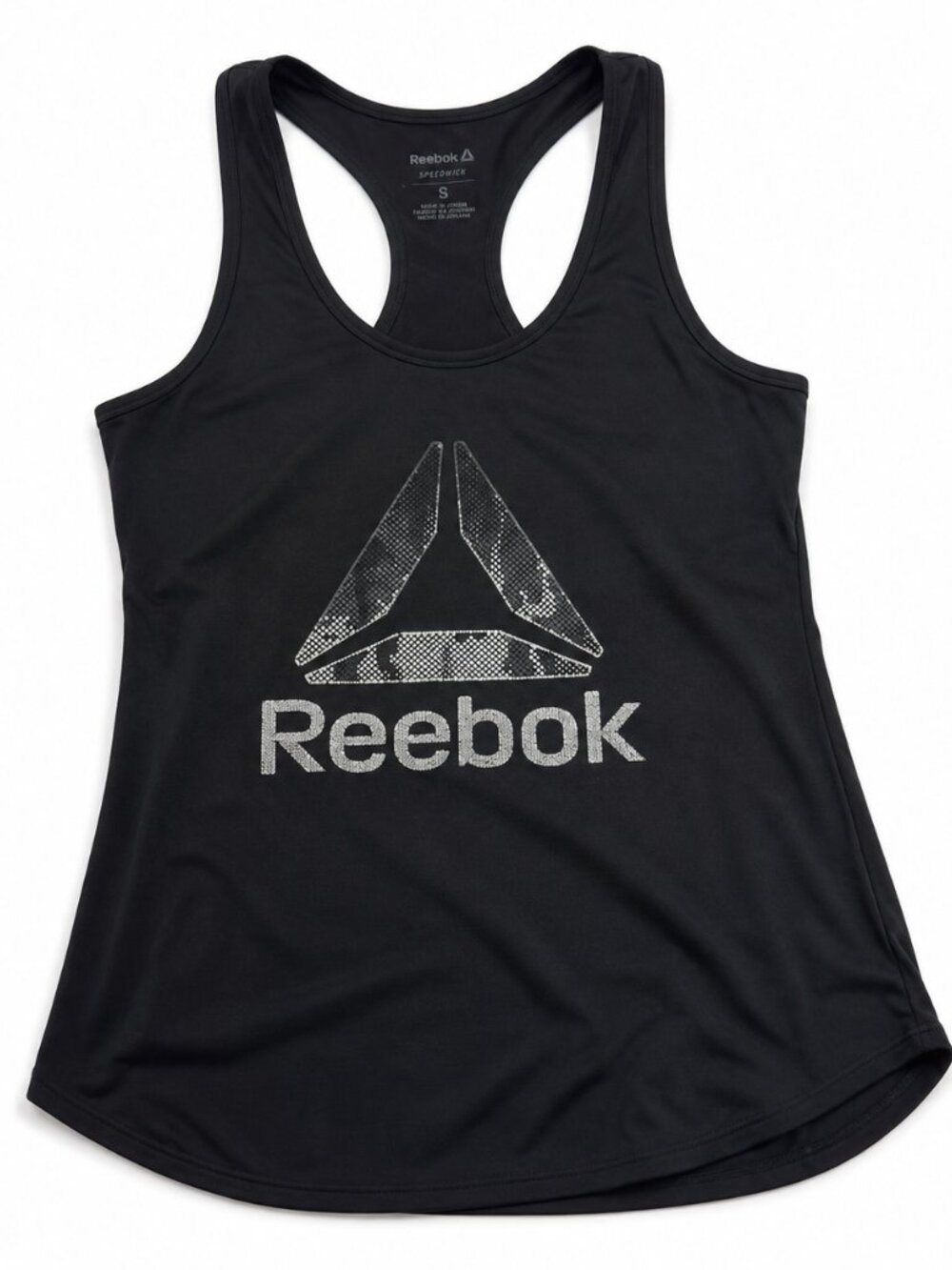 Reebok Womens Small Black Racerback Tank Top Athletic Workout Gym Activewear